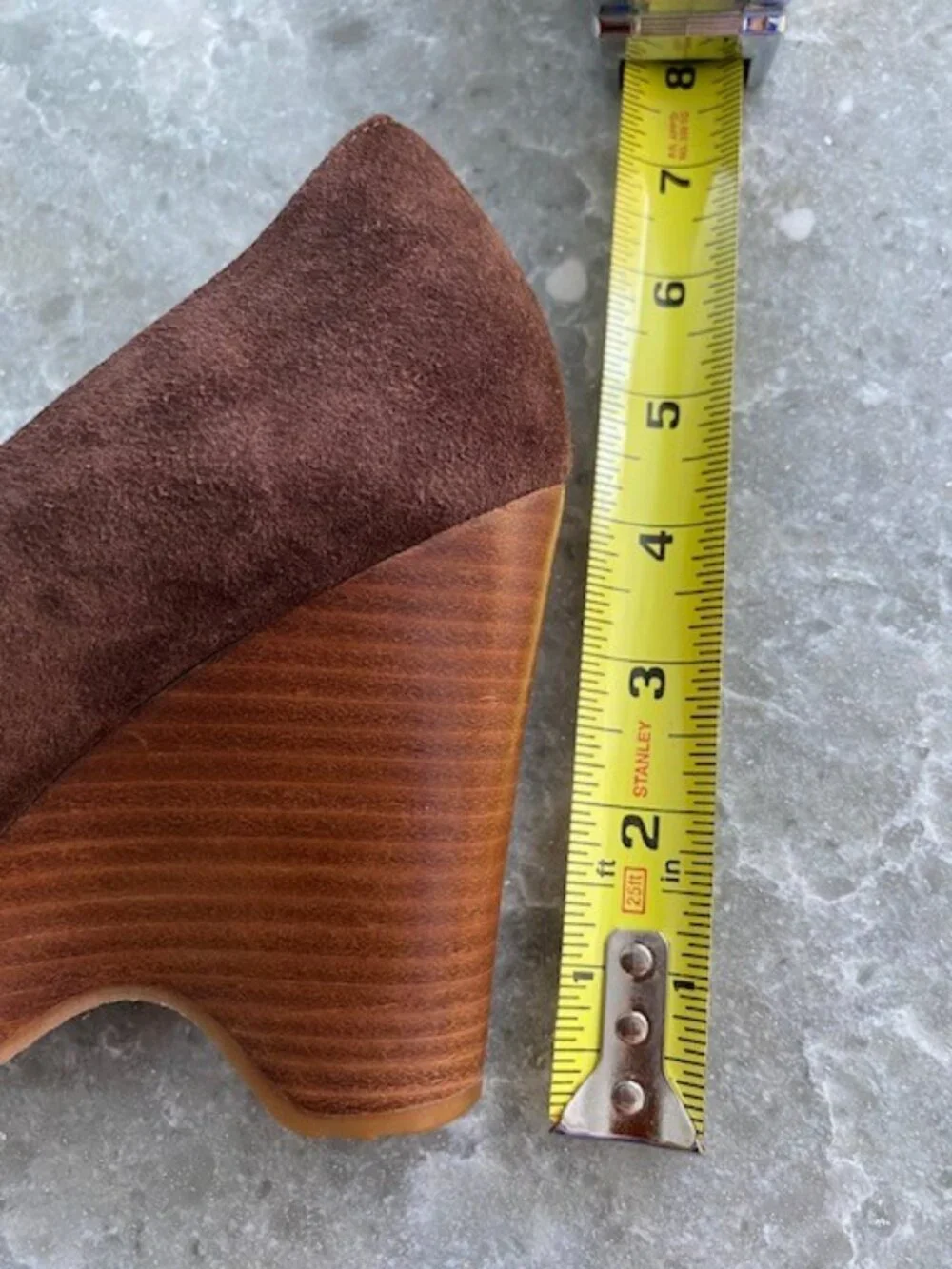 Cole Haan Women's Brown Suede Leather Peep Toe Platform Wedge Shoes Sandals 7.5